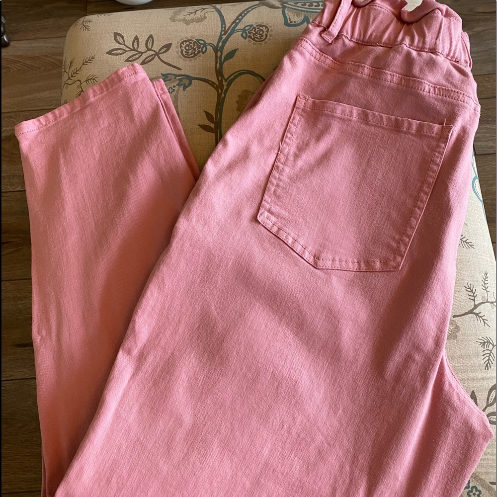 1STATE PINK PAPER BAG HIGH WAIST STRAIGHT LEG JEANS. Size 31. - Picture 5 of 6